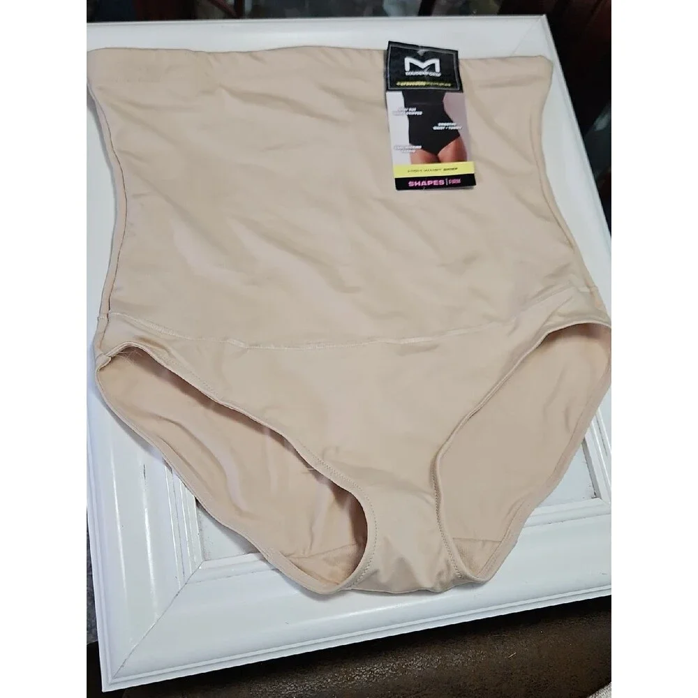 NWT Maidenform Nude High-Waist Shapewear Briefs Size XL
